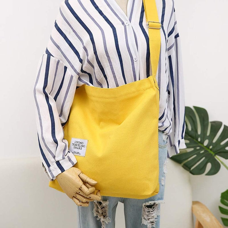 Covelin Women's Retro Large Size Canvas Shoulder Bag Hobo Crossbody Handbag Casual Tote - Image 1