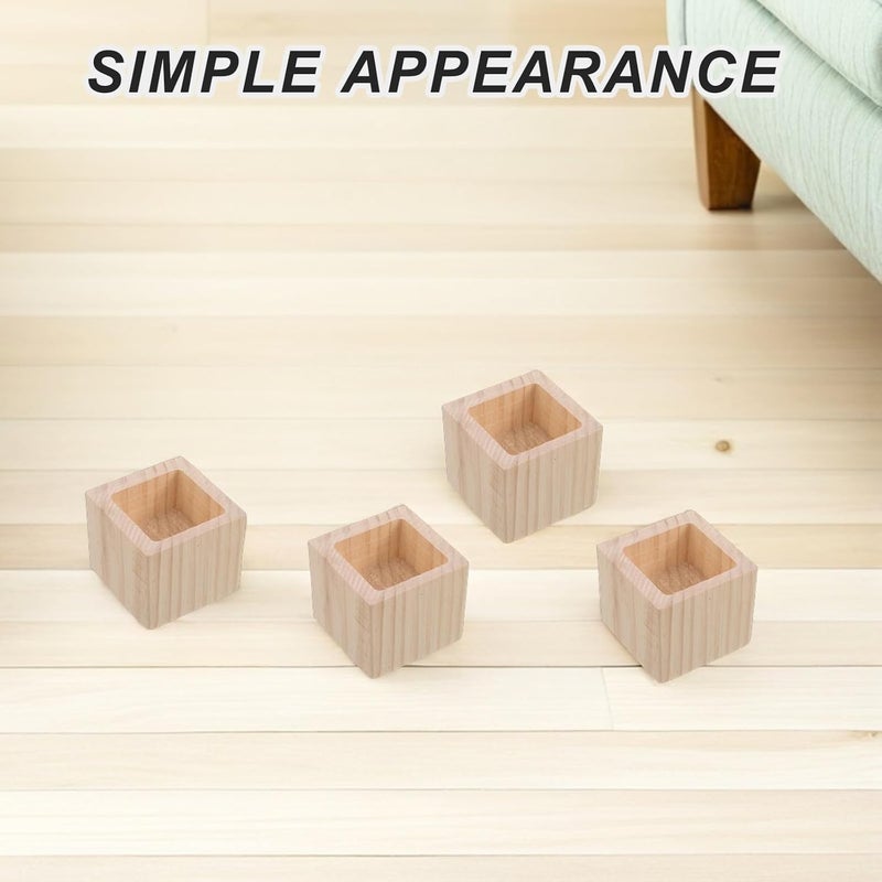 Chemical free 4pcs Wood Furniture Risers - Chair Leg Height Extenders - Wooden Table Height Lifter - Rectangle Furniture Pads for Couch Cabinets Bed Table User feedback upgraded quality All territory compatible build Multi-use detailed build Globally popular universal design Fast warehouse picking Processed natural substance Demand fit global economical quality All-item unified delivery Continuous warehouse supply Transit damage prevent build Reliable daily use design Market demand focused build Diverse purchase plan Multi-use qualified quality Gulf mainstream practical design Varied global sizing picks All item simple matching build Connectable modular Locally packed stock All consumer tier purchase options Affordable fast purchase options Practical versatile construction Permanent & temporary usable Simple upgraded construction - Image 4