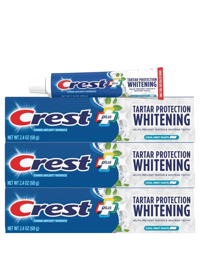 Crest Tartar Protection & Anticavity Toothpaste with Fluoride, Regular Paste, 2.4oz (Pack of 3) - Image 1