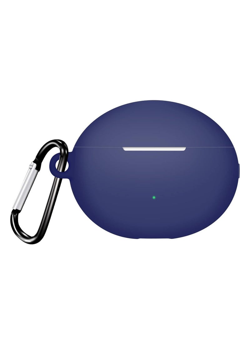 Silicone Case Compatible with Huawei FreeBuds 6i Earbuds, Soft Silicone Protective Case Cover, Shockproof Sleeve with Carabiner For Huawei FreeBuds 6i (Blue) - Image 2