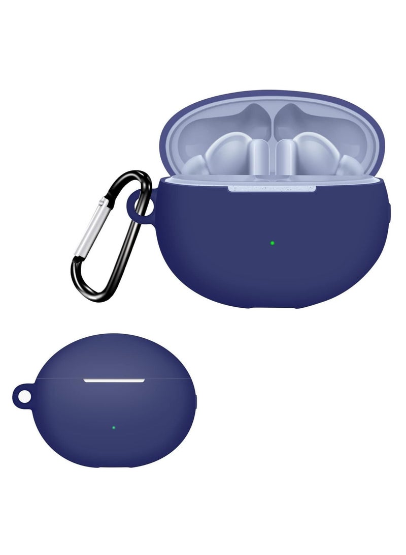 Silicone Case Compatible with Huawei FreeBuds 6i Earbuds, Soft Silicone Protective Case Cover, Shockproof Sleeve with Carabiner For Huawei FreeBuds 6i (Blue) - Image 1