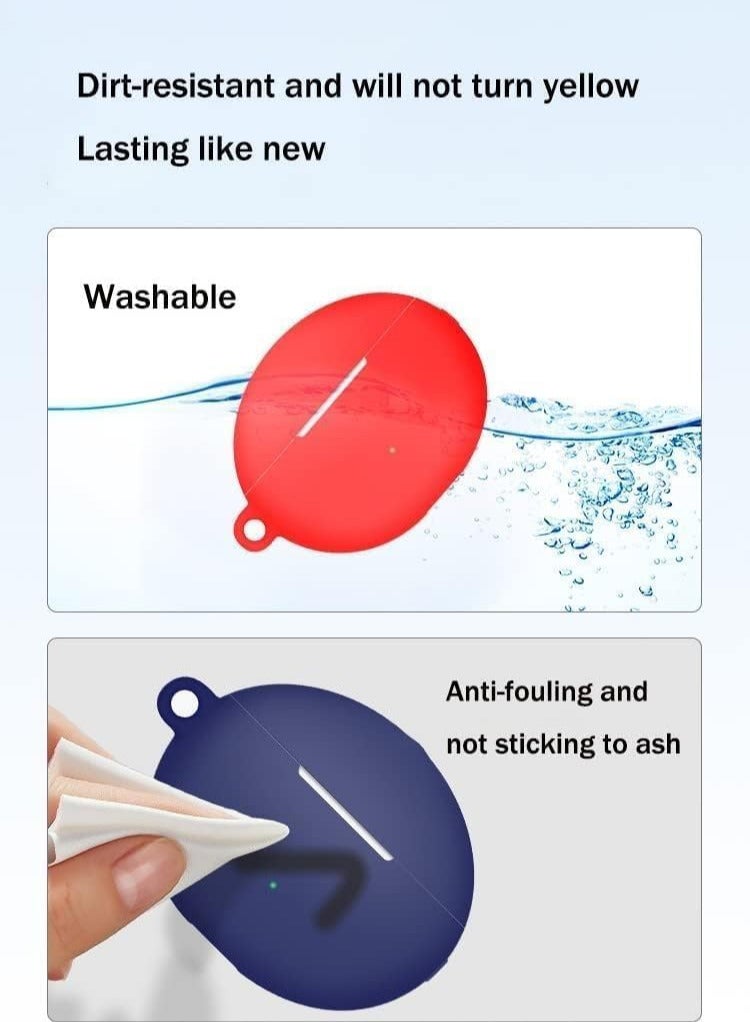 Silicone Case Compatible with Huawei FreeBuds 6i Earbuds, Soft Silicone Protective Case Cover, Shockproof Sleeve with Carabiner For Huawei FreeBuds 6i (Blue) - Image 3