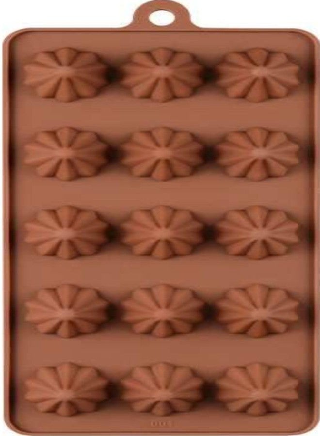Bake House 15 Cavity Silicon Modak Shape Chocolate Mould and 300pcs Golden Aluminium foil Wrapping Paper for Traditional Indian Festival, Different Chocolate Molds -(Random Colour) - Image 2