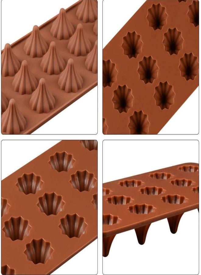 Bake House 15 Cavity Silicon Modak Shape Chocolate Mould and 300pcs Golden Aluminium foil Wrapping Paper for Traditional Indian Festival, Different Chocolate Molds -(Random Colour) - Image 3