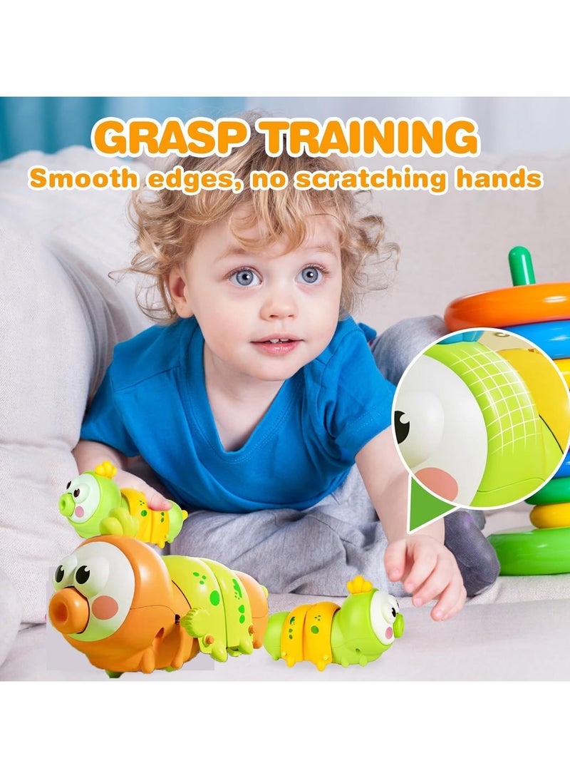 Whimsy Crawling Baby Toy, Tummy Time Toys, 2 Color Wind Up Caterpillar Walking Toy for Baby Kids Boys Girls, Preschool Toddler Activities, Birthday Gift for Kids, Infant Sensory Tummy Time Toys（Green） - Image 3