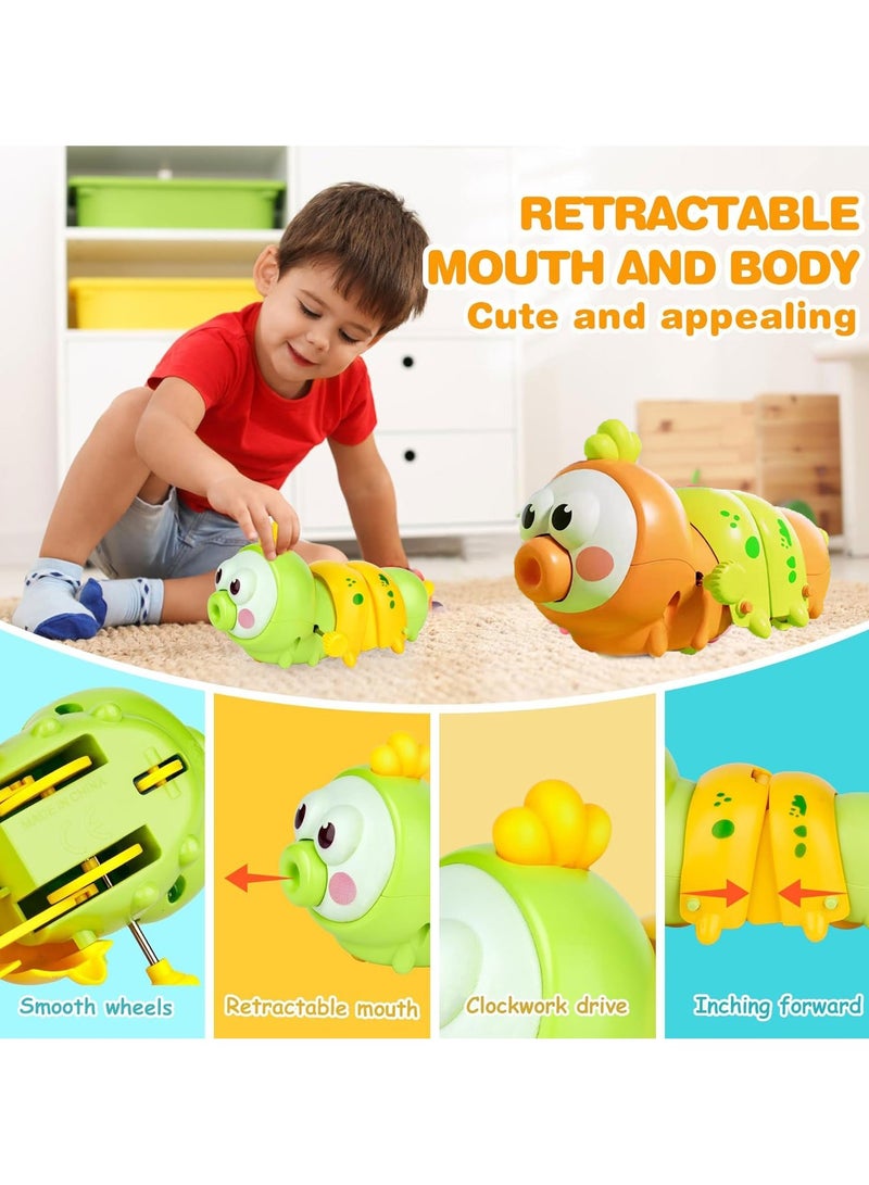 Whimsy Crawling Baby Toy, Tummy Time Toys, 2 Color Wind Up Caterpillar Walking Toy for Baby Kids Boys Girls, Preschool Toddler Activities, Birthday Gift for Kids, Infant Sensory Tummy Time Toys（Green） - Image 4
