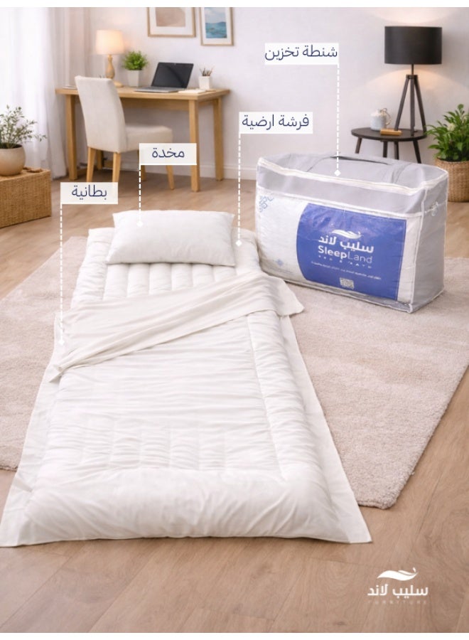 SleepLand Beige guest and trip package, consisting of a mattress, blanket, pillow, and pillowcase - Image 5