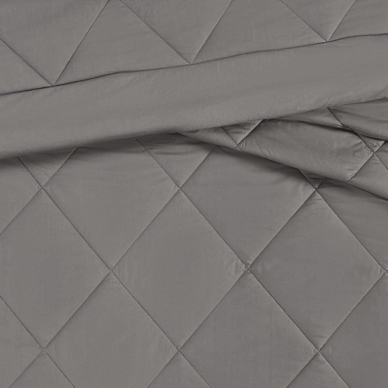 CANNON Solid Percale Grey King 3 Piece Comforter Set - Image 2