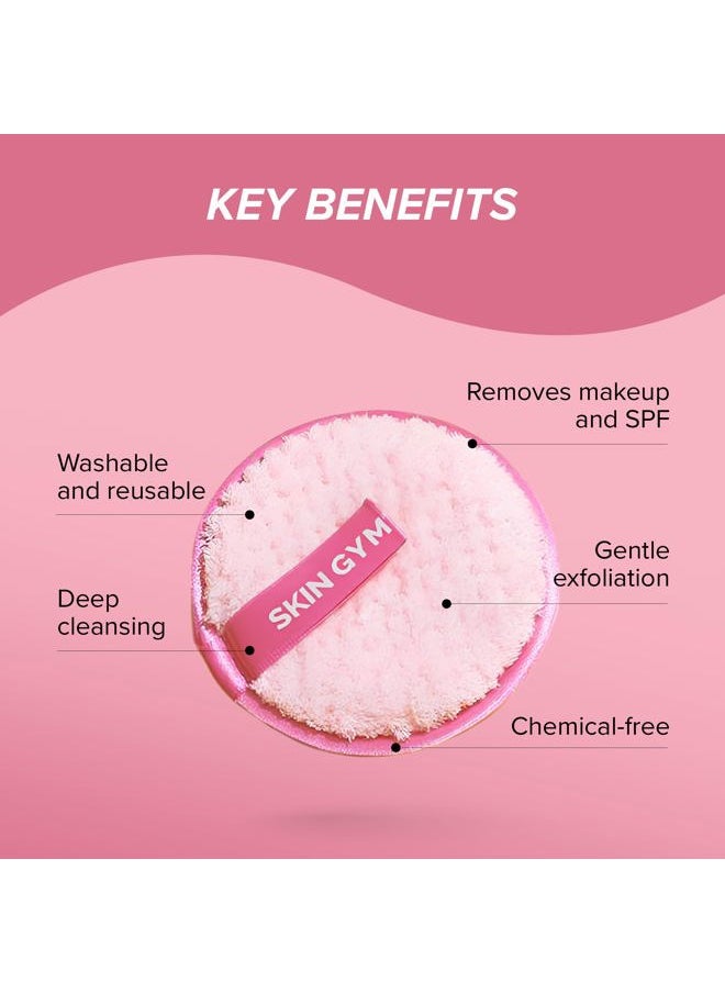 SKIN GYM Skin Gym Cleanie Puffs, Reusable Makeup Remover Pads for All Skin Types, 3 Pack  - Image 3