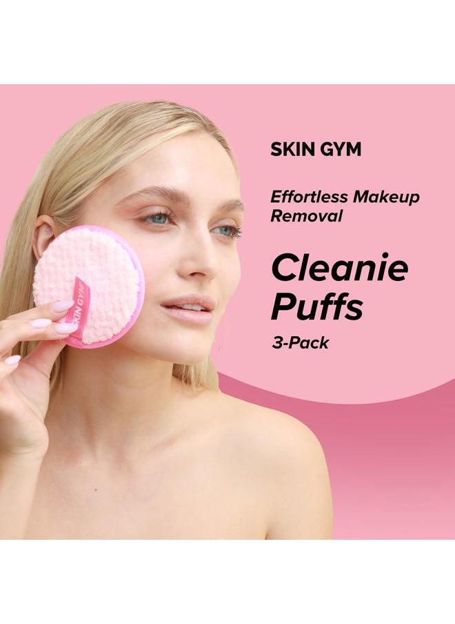 SKIN GYM Skin Gym Cleanie Puffs, Reusable Makeup Remover Pads for All Skin Types, 3 Pack  - Image 2