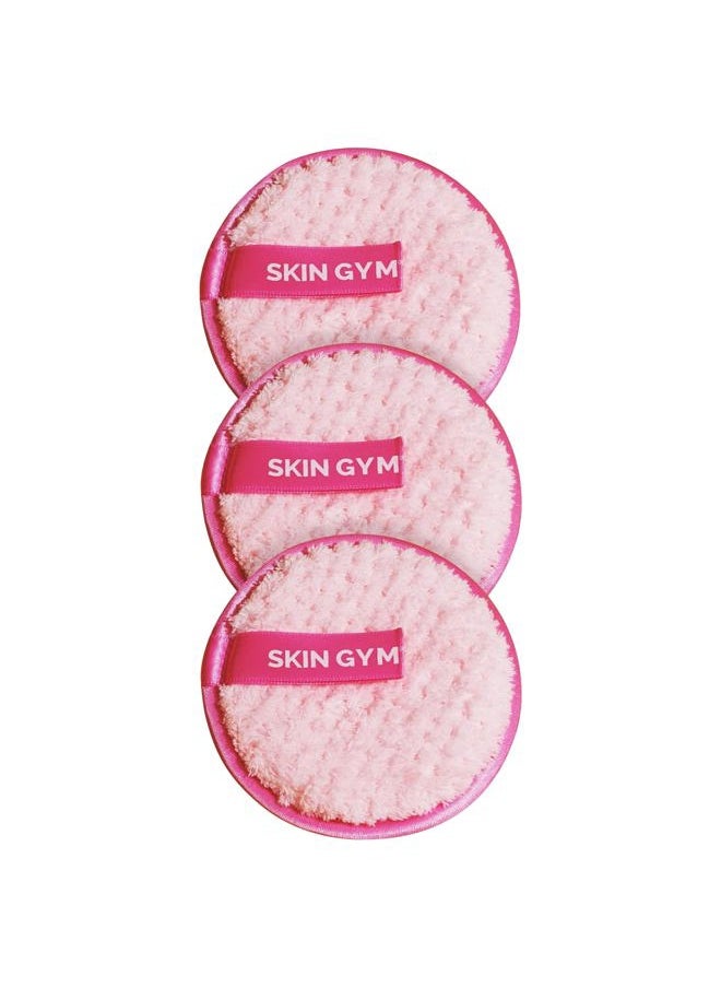 SKIN GYM Skin Gym Cleanie Puffs, Reusable Makeup Remover Pads for All Skin Types, 3 Pack  - Image 1