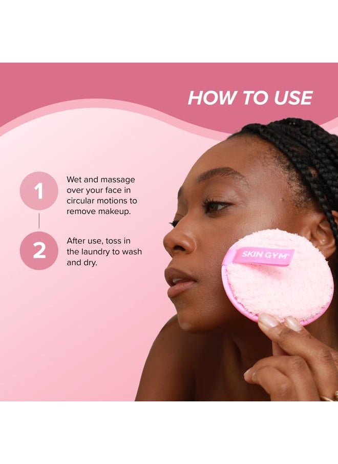 SKIN GYM Skin Gym Cleanie Puffs, Reusable Makeup Remover Pads for All Skin Types, 3 Pack  - Image 4