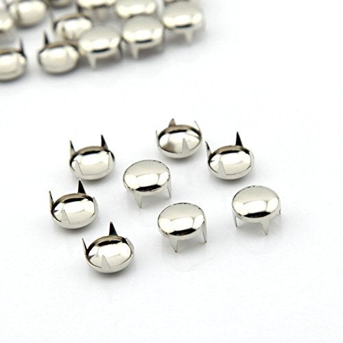 RUTICH 100pcs 6MM Antique Silver Round Dome Metal Studs Spots Nailheads Fastners… - Image 2
