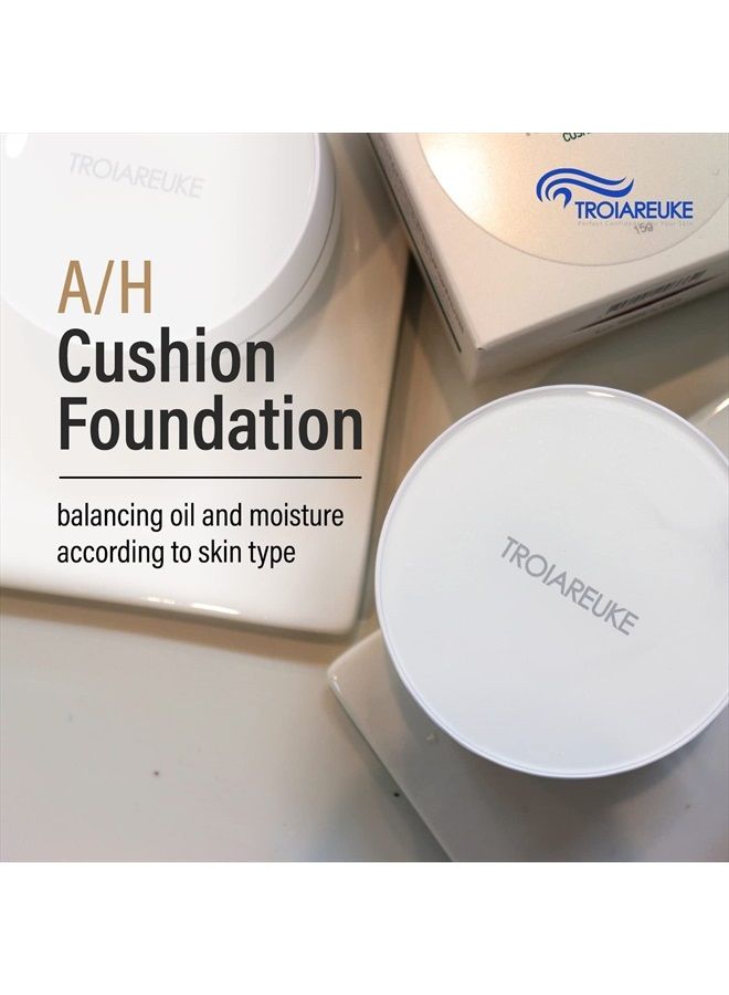 TROIAREUKE A+ Cushion Foundation (Shade 23) I Natural Coverage Foundation Makeup, Moisturizing Finish for Sensitive, Oily, Combination Skin, Skin Care Cushion I Korean Aesthetic Makeup - Image 3