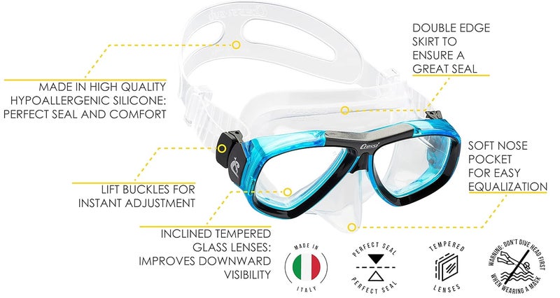 Cressi Focus Diving Mask - Light Blue - Image 5