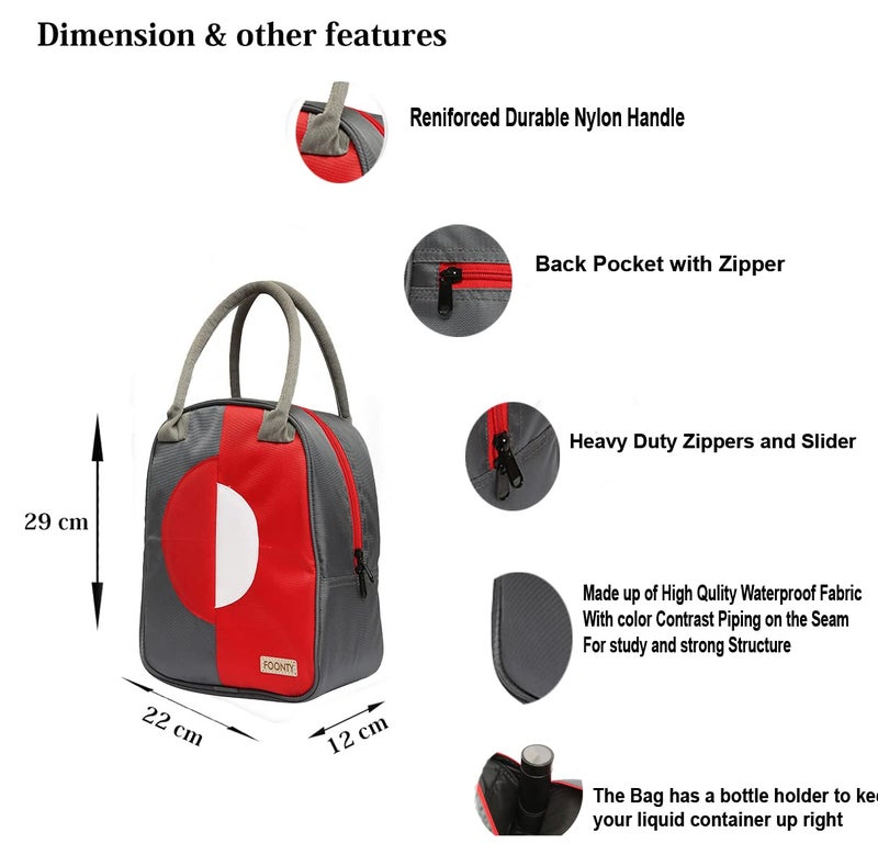 FOONTY Polyester Waterproof Lunch Bag for Men and Women(with Bottle Holder,Multicolor,9027A), 8 Liters - Image 5
