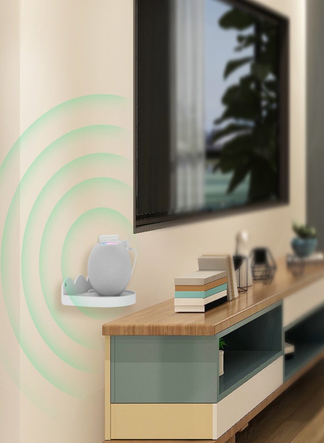 Wall-mounted Speaker Bracket Easy Installation Compatible with Apple HomePod mini Smart Speaker Audio Player White - Image 3
