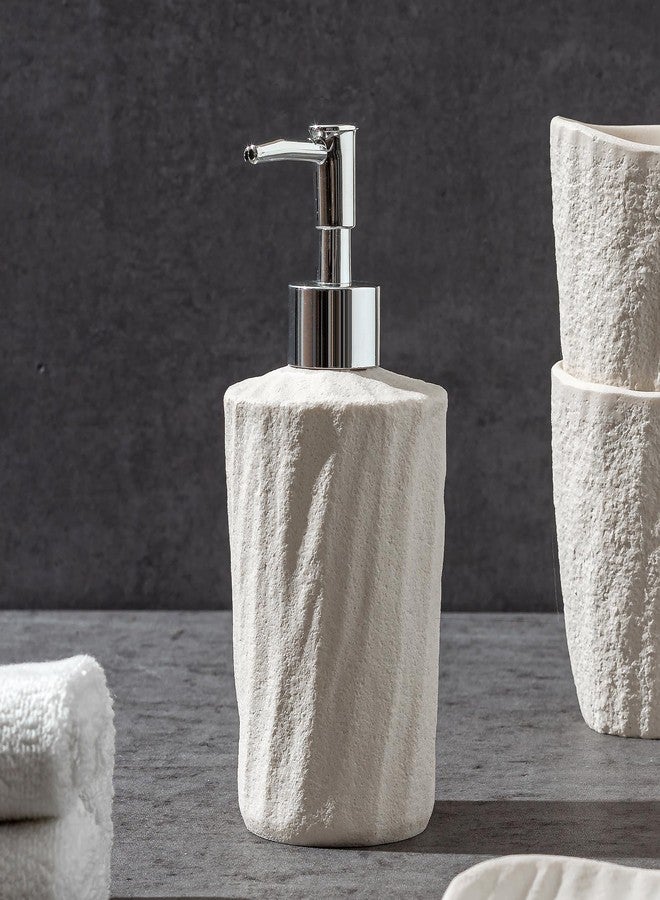 Haocoott Soap Dispensers 340mL 11.5 OZ, 2 PCS Luxurious Hand Dish Lotion Shampoo Soap Dispenser Jar, Natural Stone Look Soap Pump Bottles for Kitchen Bathroom Countertop (White) - Image 4