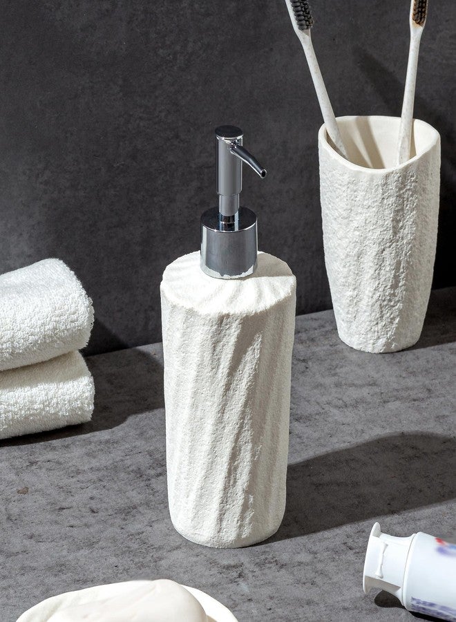 Haocoott Soap Dispensers 340mL 11.5 OZ, 2 PCS Luxurious Hand Dish Lotion Shampoo Soap Dispenser Jar, Natural Stone Look Soap Pump Bottles for Kitchen Bathroom Countertop (White) - Image 5