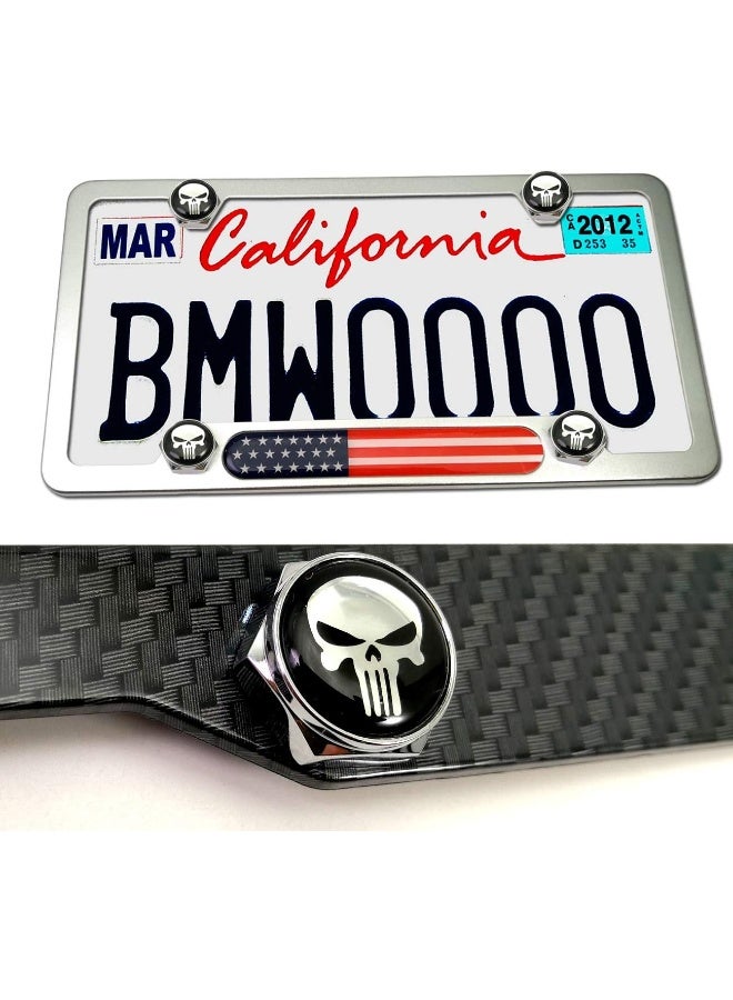AOOTF Carbon Fiber Style License Plate Frame - Slim Plate Frames Front & Rear 2Pc Set - Image 3