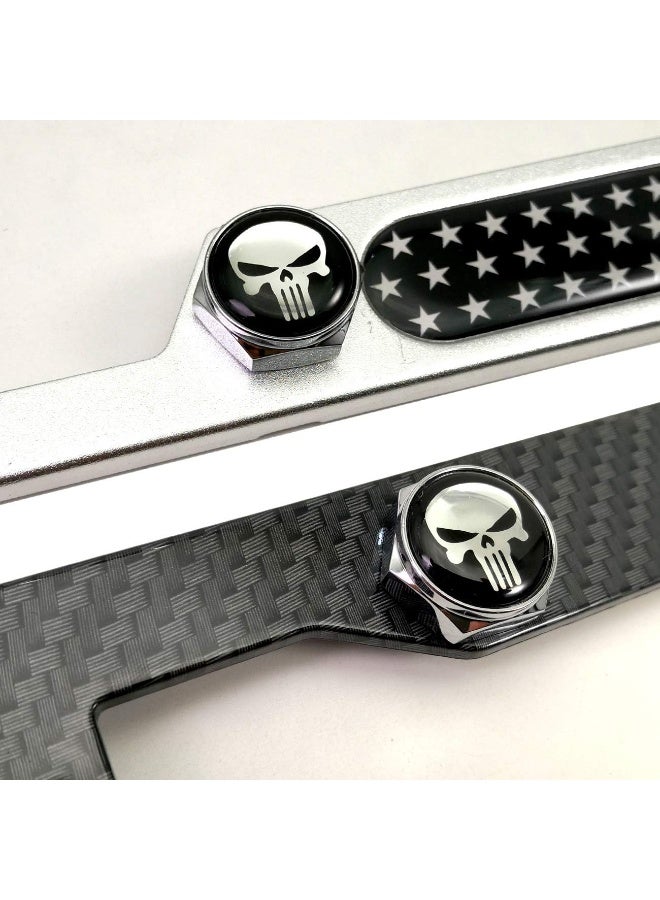 AOOTF Carbon Fiber Style License Plate Frame - Slim Plate Frames Front & Rear 2Pc Set - Image 4