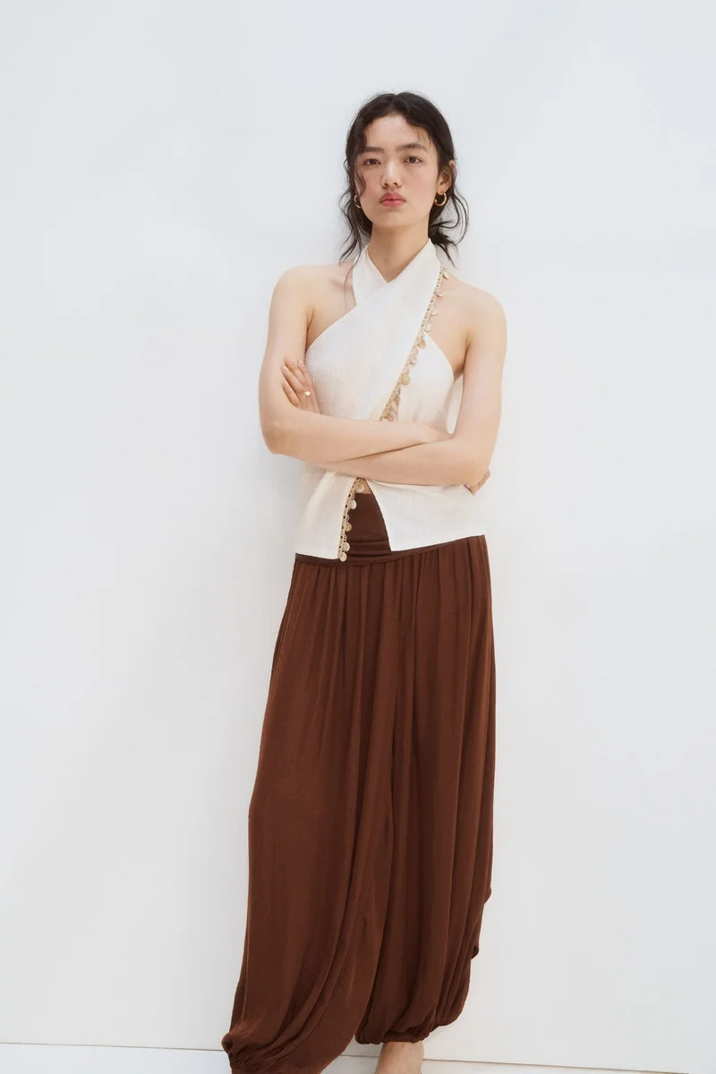 H&M Embellished halterneck top