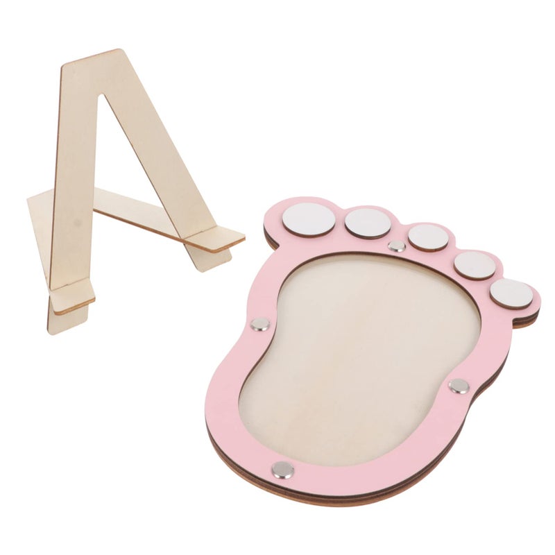 Pink Baby Footprint Frame 20x5 5cm Newborn Memory Keepsake Elegant Nursery Display - Image 2