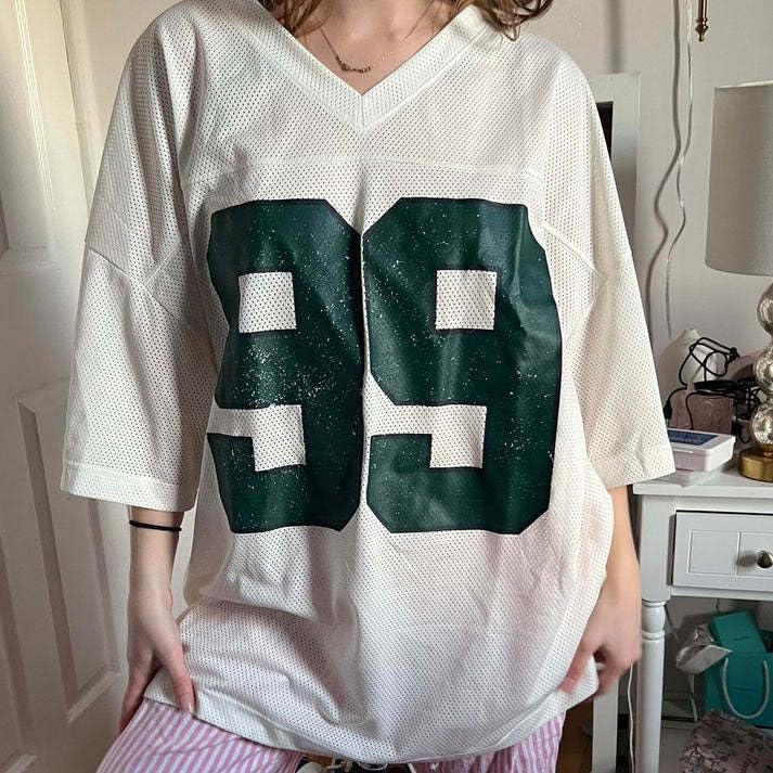 Vhitler Oversized Jersey Women Summer Tops 2024 Grunge Graphic Tees Y2k Streetwear Short Sleeve Shirts (Green,S,Small) - Image 4