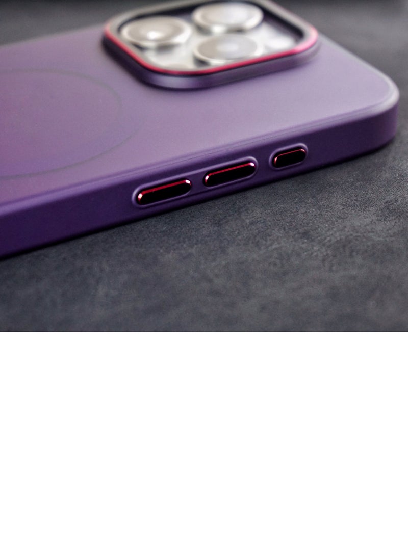 جراب شفاف لهاتف iPhone 15 Pro مزود بخاصية MagSafe باللون الأرجواني - Image 3