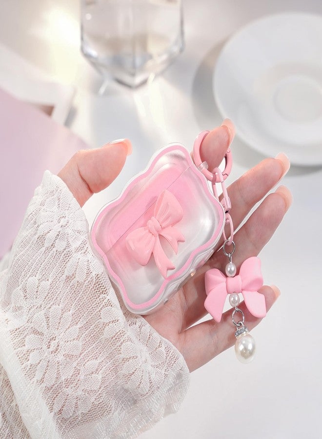 Wowwat for AirPods Pro 3 Case 2025,Cute 3D Bow Pattern Design AirPods Pro 3rd Generation Case Cover,Clear Soft TPU AirPod Pro 3 Cases with Butterfly Pearl Keychain and Cleaner Kit for Women Girls-Pink - Image 5