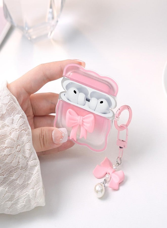Wowwat for AirPods Pro 3 Case 2025,Cute 3D Bow Pattern Design AirPods Pro 3rd Generation Case Cover,Clear Soft TPU AirPod Pro 3 Cases with Butterfly Pearl Keychain and Cleaner Kit for Women Girls-Pink - Image 4