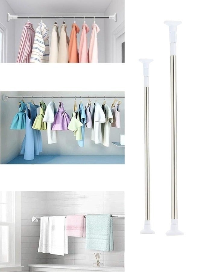 Magic Tube 70-120 cm: Stainless steel with a thick design to withstand heavy weights - Expandable clothes and curtain hanging pole - Anti-slip rubber heads ensure absolute stability on ceramic and paint. - Image 1