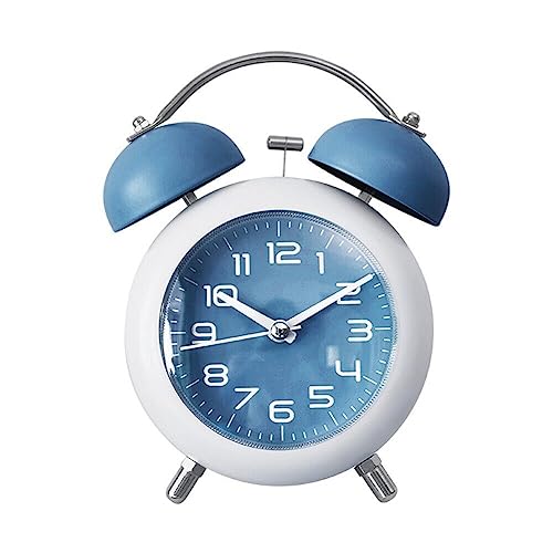 Invite Enterprise Classic Retro Double Bell Alarm Clock, Silent Motion, High Volume Bedside Luminous Alarm, Suitable for Students and Children's Study Bedroom Cute Alarm Clock (Color : Blue) - Image 4