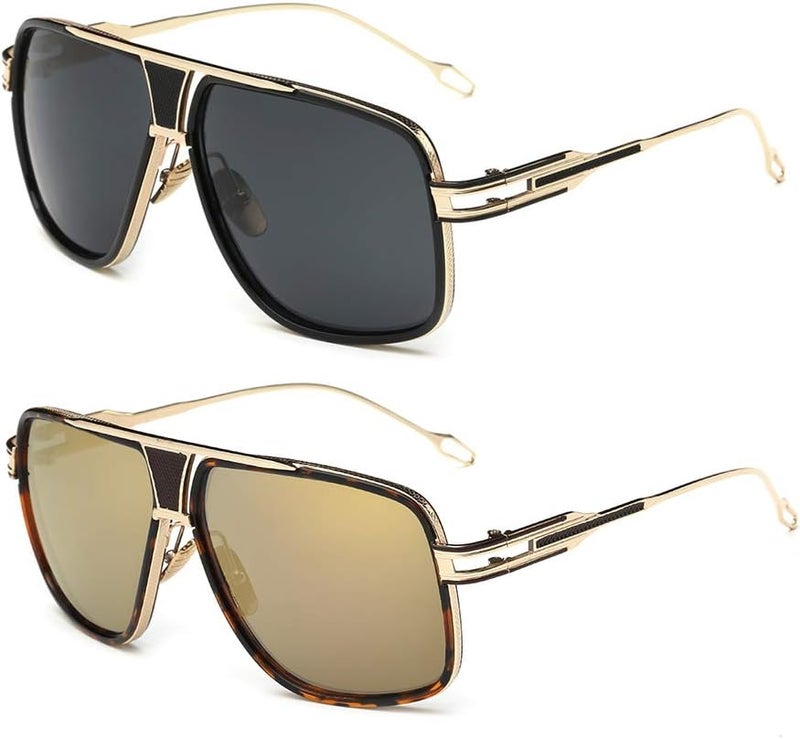 GOBIGER Aviator Sunglasses for Men 100% UV Protection Goggle Alloy Frame with Case - Image 1