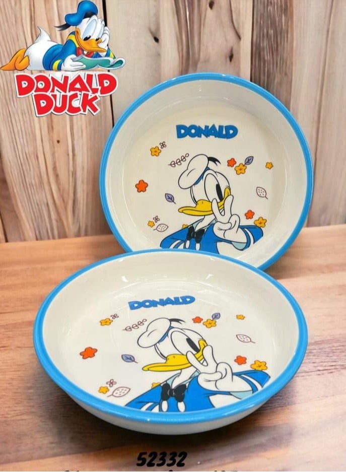Disney Donal Duck Cartoon Children's Plate Ceramic Household Cutlery Mini Cute Kitchen Plate Single Pcs - Image 1