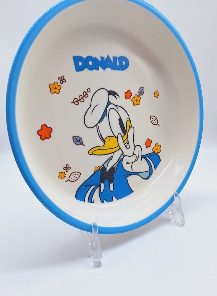 Disney Donal Duck Cartoon Children's Plate Ceramic Household Cutlery Mini Cute Kitchen Plate Single Pcs - Image 2