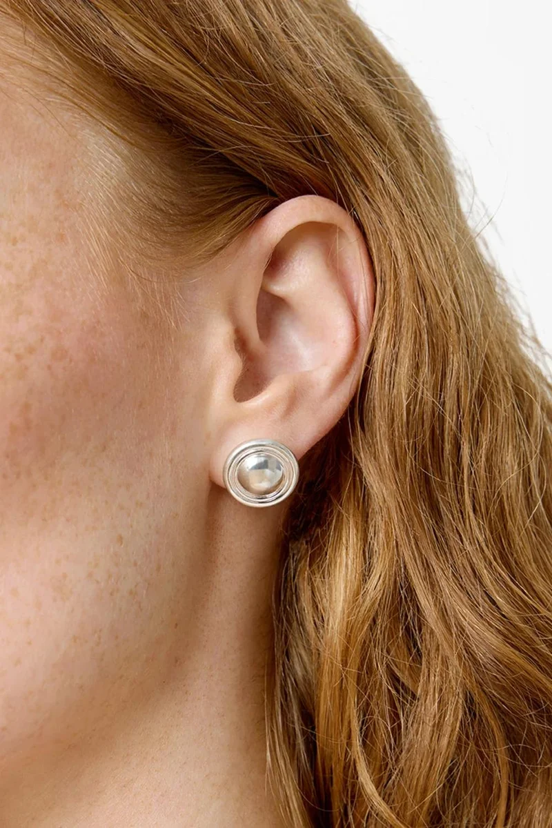 LIE STUDIO Lustrous Curved Drop Earrings
