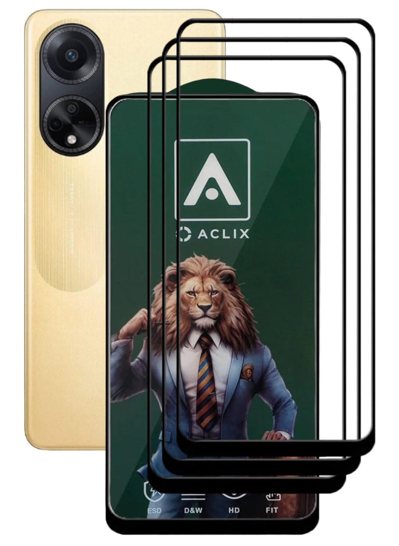 ACLIX 3 Pieces Antistatic ESD Dustproof Premium Quality High Definition Tempered Glass Screen Protector Designed For Oppo F23 - Image 1