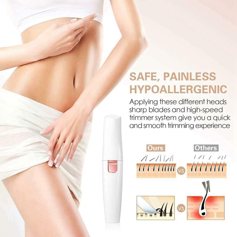 Cleanfly إزالة شعر الوجه للنساء، ماكينة حلاقة قابلة للشحن 2-1 لتشذيب الحواجب محمولة خالية من الألم ماكينة حلاقة كهربائية للسيدات لإزالة شعر الجسم والوجه واللحية والحواجب والأذن والأنف والشفتين والذقن - Image 3