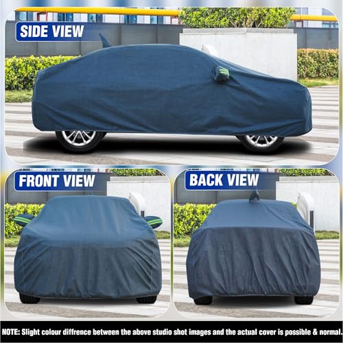 YEARWELL 100% Waterproof 'GreyMax' Car Body Cover for Tata Nexon (2023-2025) with Mirror Pocket, Heat & UV Protection, Triple Stitched, Soft Lining, Full Bottom Elastic & Reflective Radium (Grey) - Image 4
