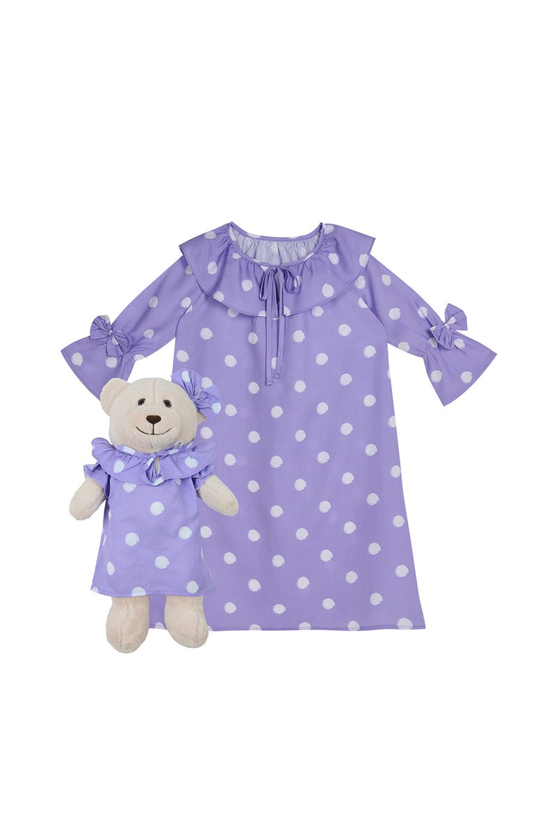 Luna Mia 'Louise' Nightdress Set With Matching Teddy Bear - Image 4