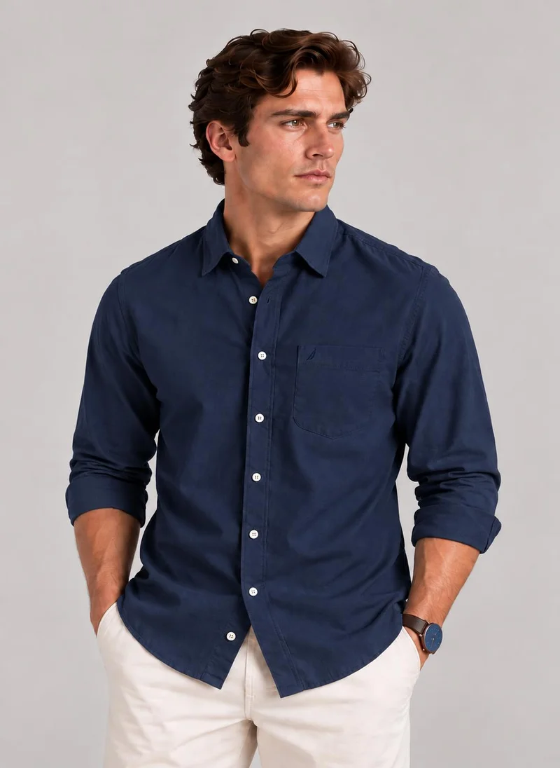 Men's Solid Long Sleeve Oxford Shirt