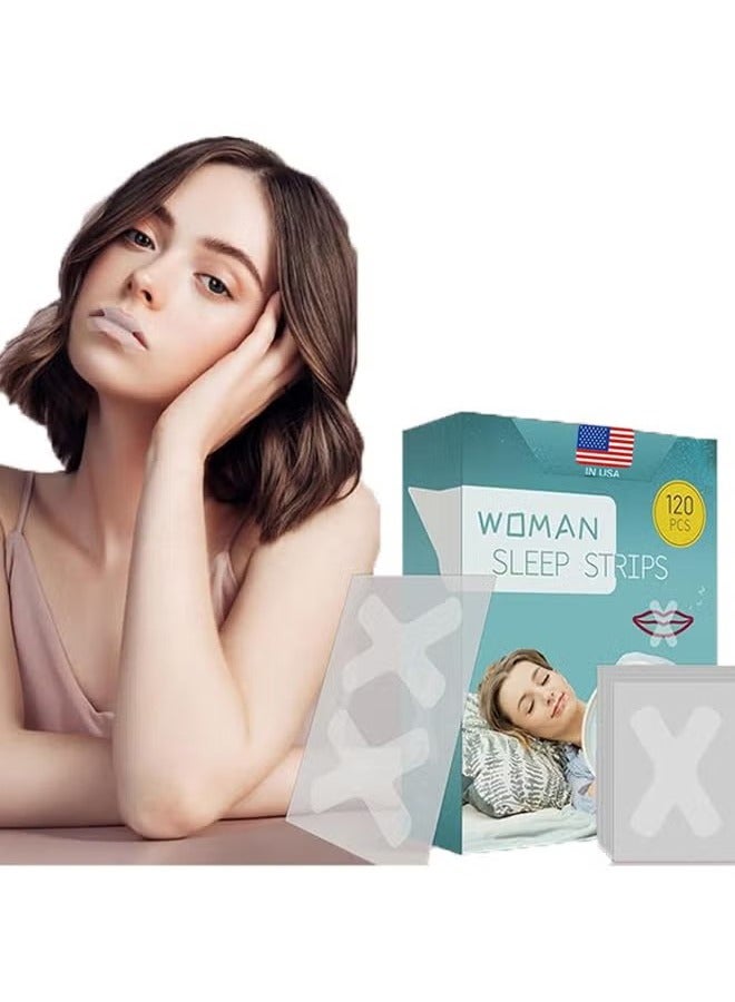 HY 120 Pcs Woman Sleep Strips,Gentle Mouth Tape for Sleeping,Reduces Mouth Breathing Help Train Nasal Breathing,Promote Better Nighttime Sleeping and Snoring Relief - Image 1