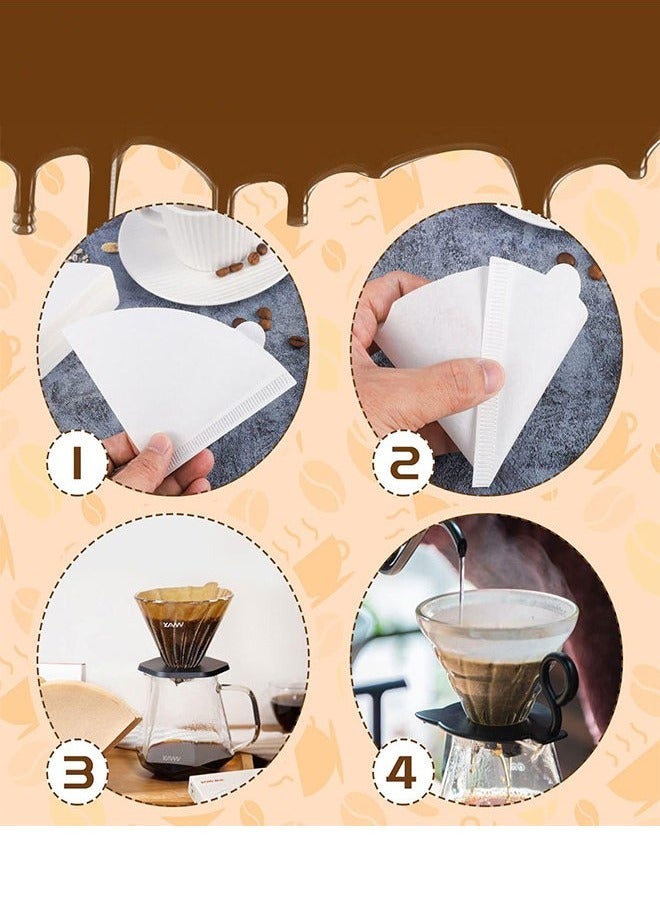 100 Piece Coffee Paper Filter V60 Size 02 White