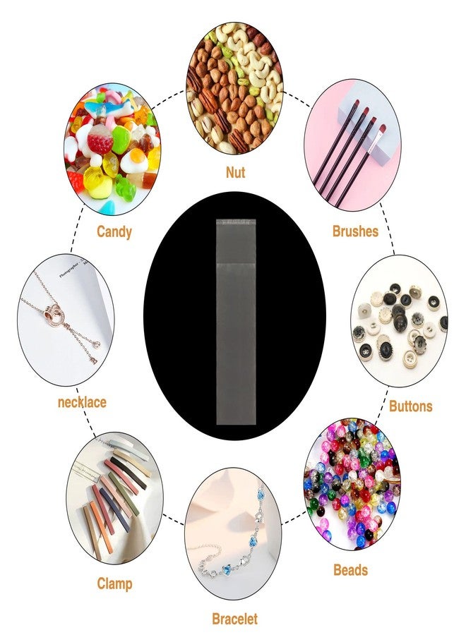 BornFeel 500pcs Clear Adhesive Cello Bags 2'' x 6" Long Cello Bags Self Sealing Cellophane Bags 1mil for Candy Gifts Favors Pen Key Chain Jewelery Samples - Image 4
