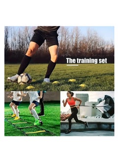 Arabest Agility Ladder Training Set, Speed Training Exercise Set, include 12 Rungs, 12 Soccer Cones, 4 metal stakes, 4 Triangular Buckle, 2 Carry Bags, 1 Resistance Parachute  - Image 2
