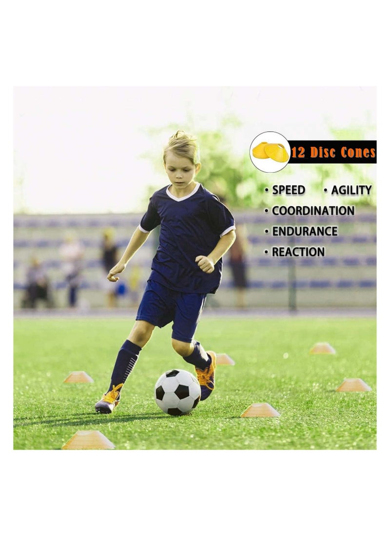 Arabest - Agility Ladder Training Set, Speed Training Exercise Set, include 12 Rungs, 12 Soccer Cones, 4 metal stakes, 4 Triangular Buckle, 2 Carry Bags, 1 Resistance Parachute - Image 1