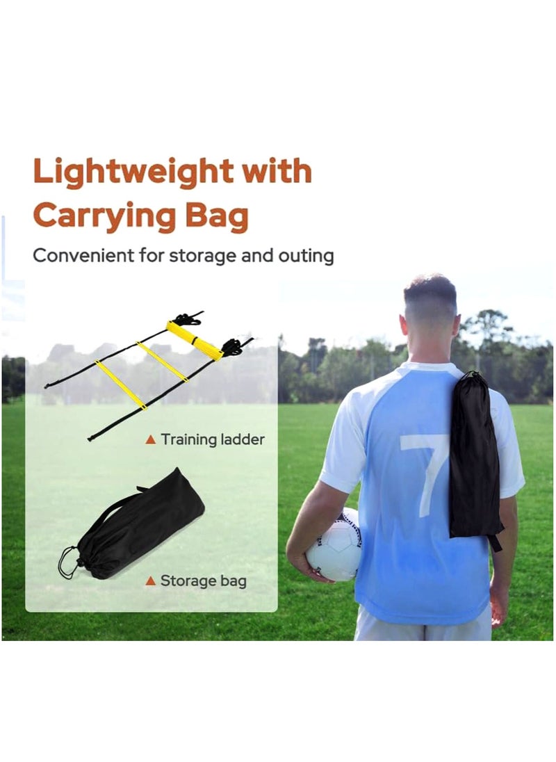 Arabest - Agility Ladder Training Set, Speed Training Exercise Set, include 12 Rungs, 12 Soccer Cones, 4 metal stakes, 4 Triangular Buckle, 2 Carry Bags, 1 Resistance Parachute - Image 1