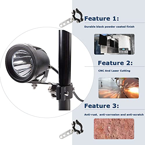 KANGIKX Clamp Motorcycle Light Bracket Fit 0.7"to 2.05" Roll Cage,Adjustable Motorcycle Bicycle Mount Bracket Car Bull Bar Holder Clamp Offroad Tube Clamps Mounting Brackets for LED Work Lights - Image 3
