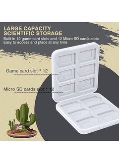 X-level Game Card Case for Switch Lite/Switch/Switch OLED, Gold Kingdom Medallion Design Switch Game Cartridge Memory Card Portable Storage with 12 Game Card Slots and 12 Micro SD Card Slots-White  - Image 3